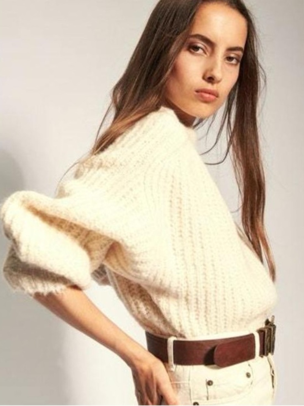 Ba&sh cream alpaca blend knit Berlioz sweater